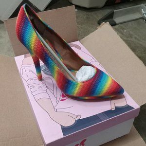 Jeffrey Campbell Rainbow Bullet Handmade Textured Leather High Heels Platform 8